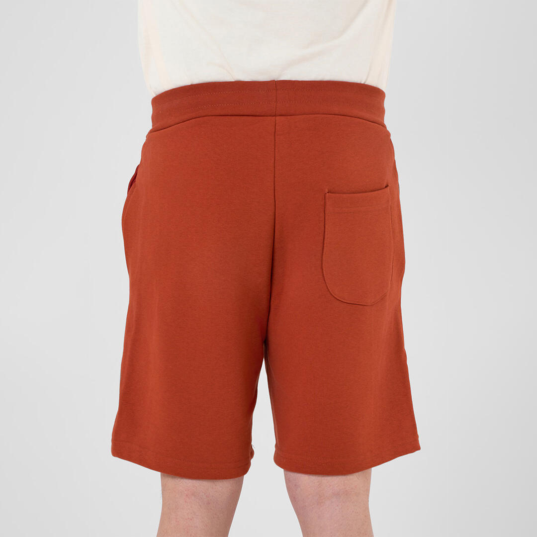 Shorts unisex oversize vita media elastico allenamento tempo libero Mattone 3/6