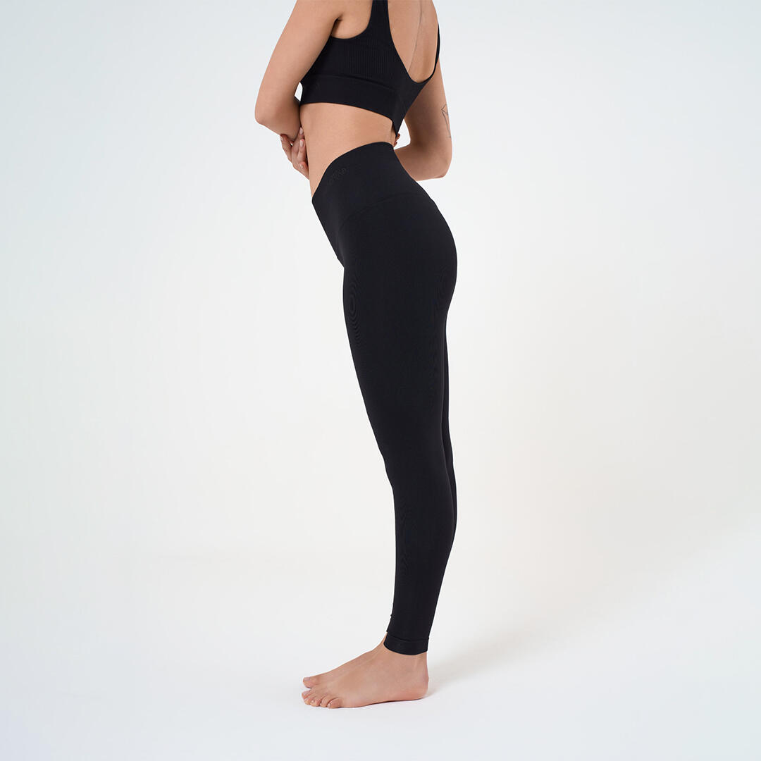 Leggings donna super push up senza cuciture allenamento e tempo libero Nero 2/5