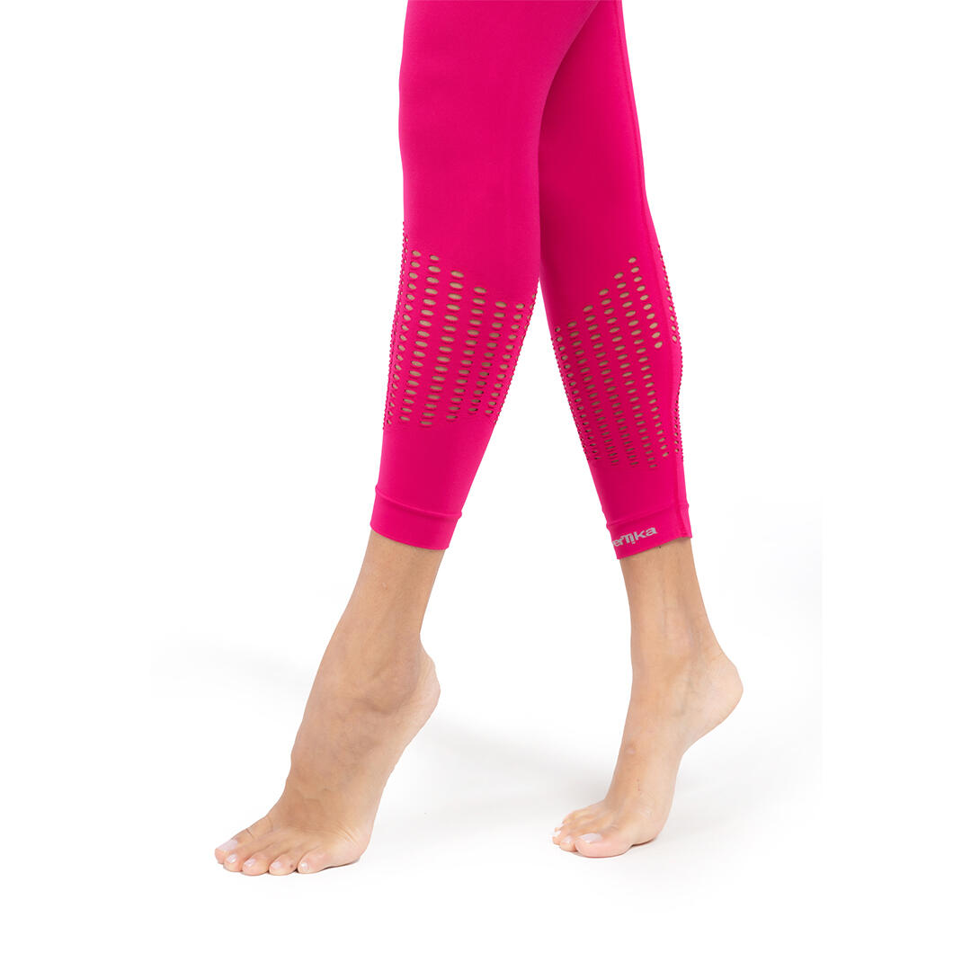 Leggings donna microfibra senza cuciture fit modellante e anticellulite Magenta 5/6