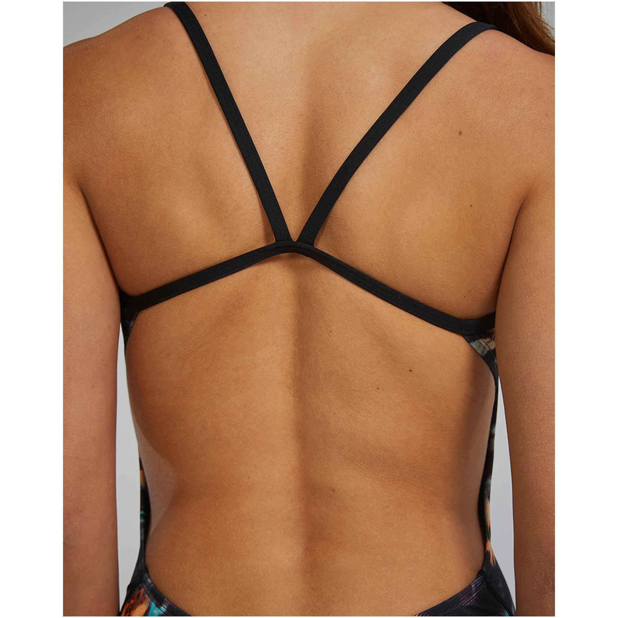 Maiô TYR Validus Cutoutfit feminino Laranja/Azul-turquesa/Preto Tamanho 28 7/7