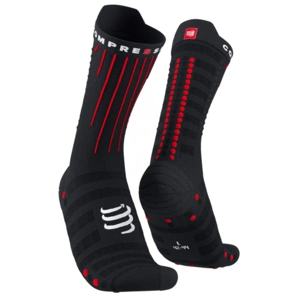 Par de calcetines Compressport Aero Negro / Rojo 2/3