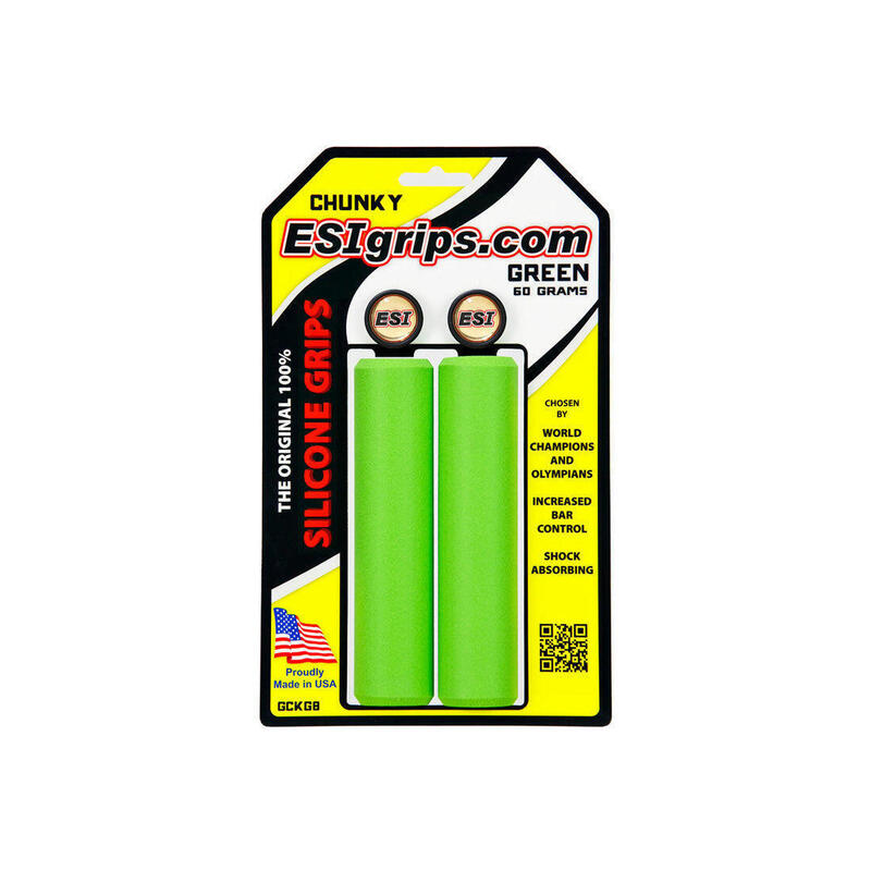 Mansoane ESI GRIPS Soft Grip Chunky, verde, 130 mm, diam. 32 mm.