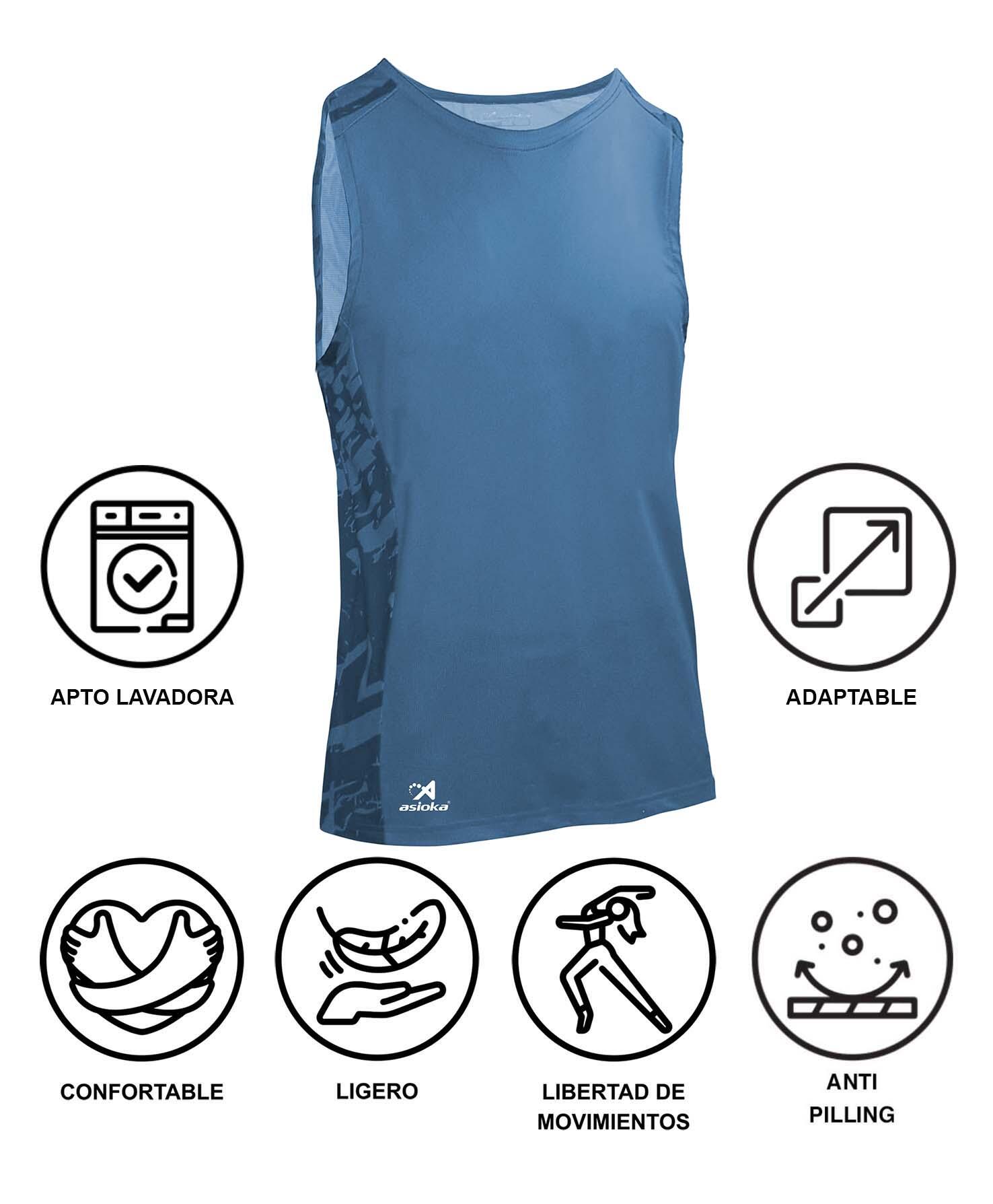 Camiseta sin mangas Running Hombre Asioka VALENCIA Transpirable 4/5