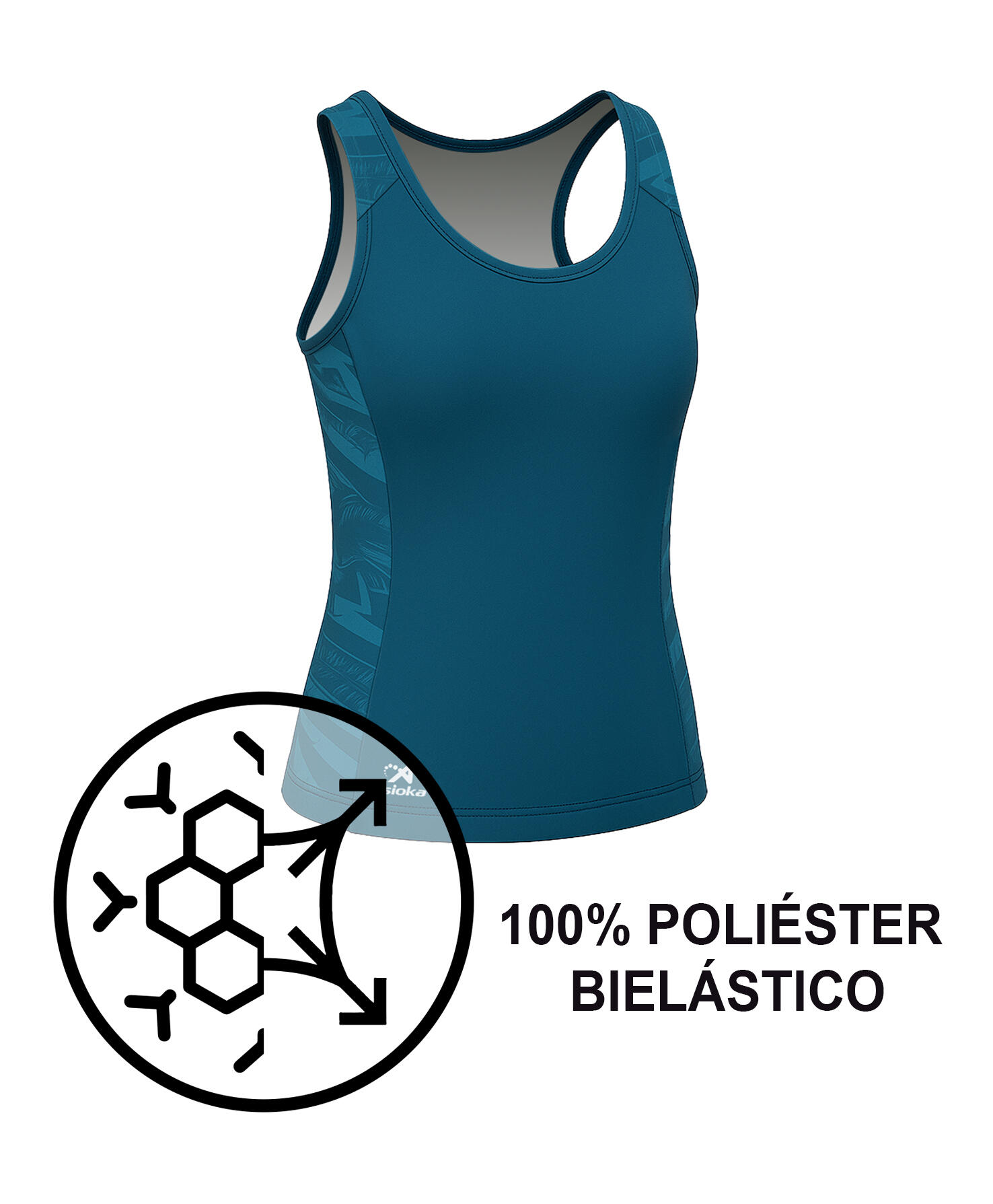 Camiseta sin mangas Running Mujer Asioka VALENCIA Transpirable 5/7