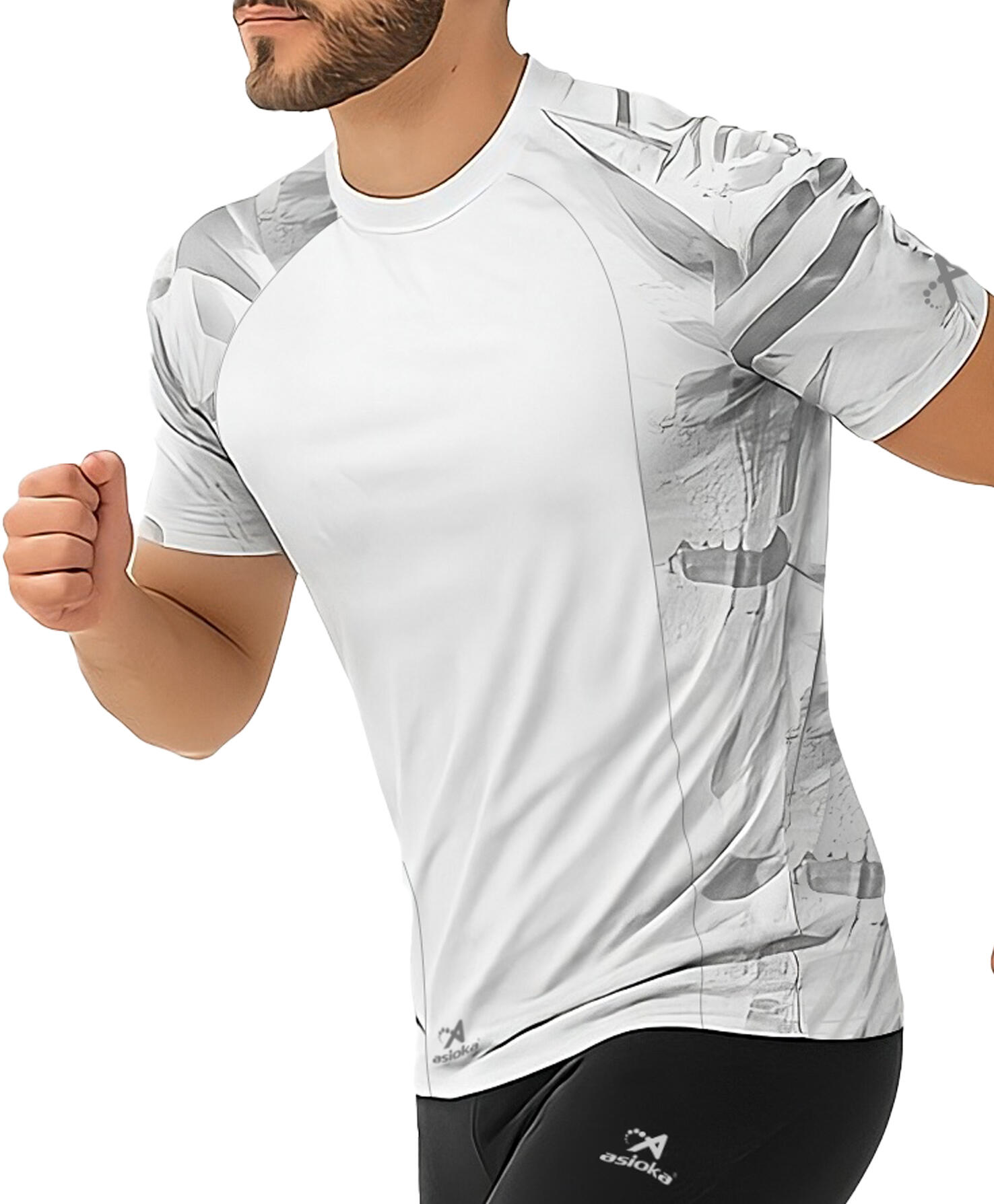 T-shirt de corrida de manga curta para homem ASIOKA VALENCIA. Efeito Coolmax. 4/7