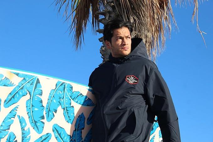 Poncho de surf hiver – adulte – recyclé – imperméable – S/M (Bleu) 2/7