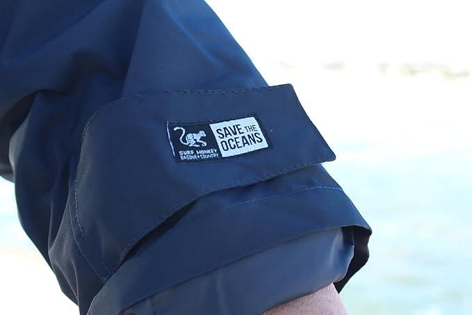 Poncho de surf hiver – adulte – recyclé – imperméable – S/M (Bleu) 6/7