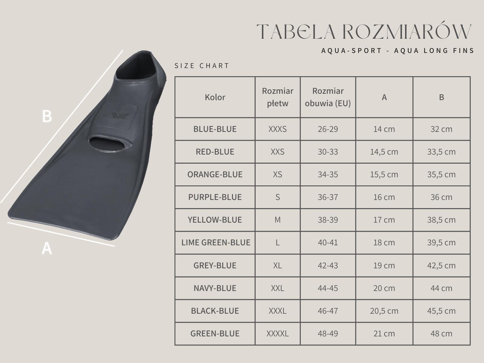Płetwy długie treningowe pływackie Aqua-Sport Long Floating 7/7