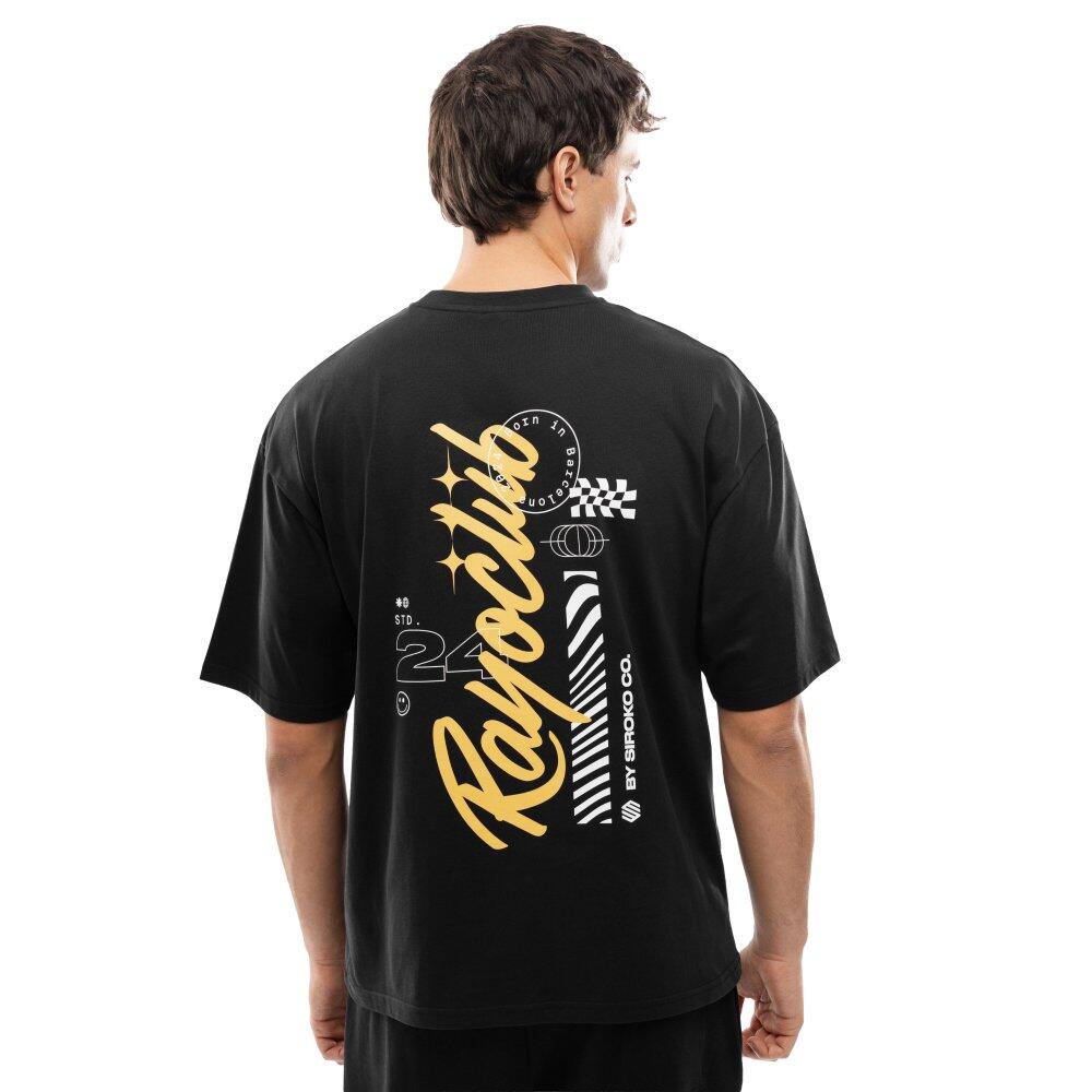 Maglietta oversize Rayo Club in cotone da uomo Lifestyle RC Tactic Letters Black 2/7