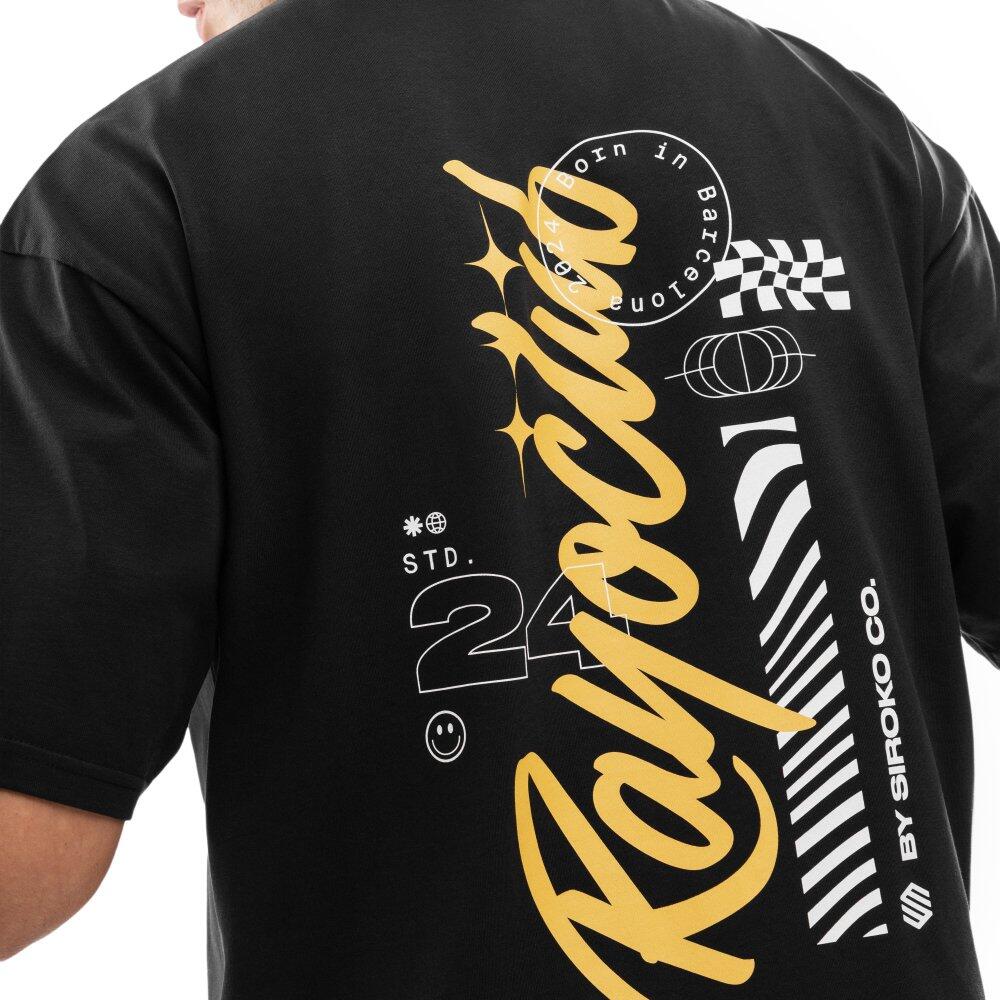 Maglietta oversize Rayo Club in cotone da uomo Lifestyle RC Tactic Letters Black 5/7