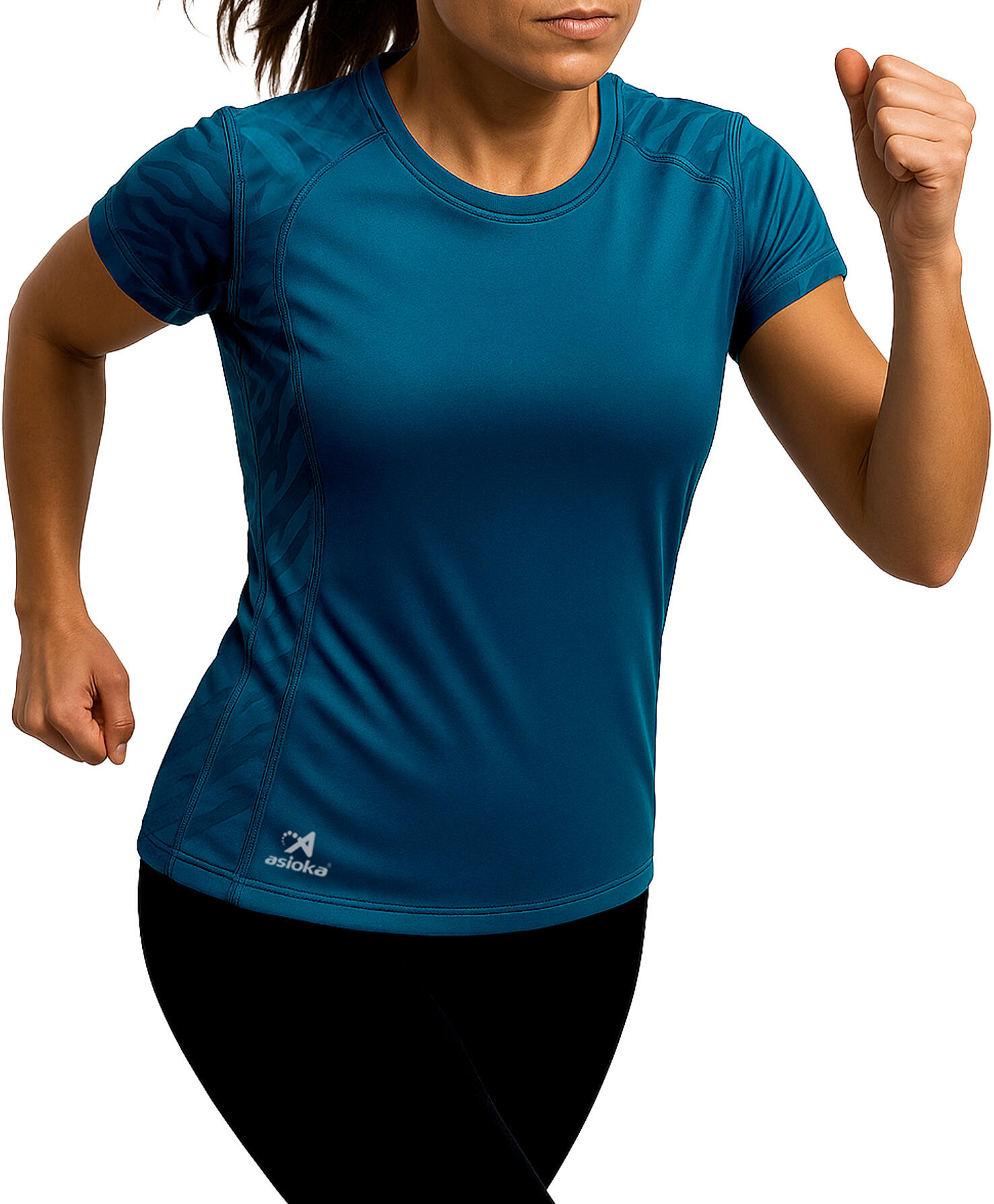 T-shirt de corrida de manga curta para mulher ASIOKA VALENCIA. Efeito Coolmax. 3/7