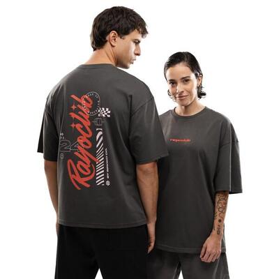 Heren lifestyle rayo club oversized katoenen t-shirt rc tactic letters gray grij