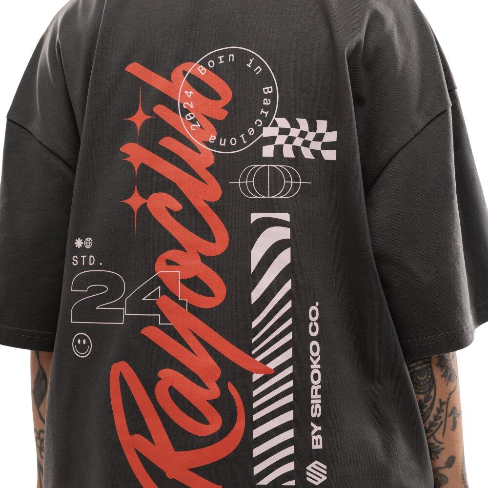 Herren Lifestyle rayo club oversize-baumwoll-t-shirt RC Tactic Letters Gray Grau 4/7