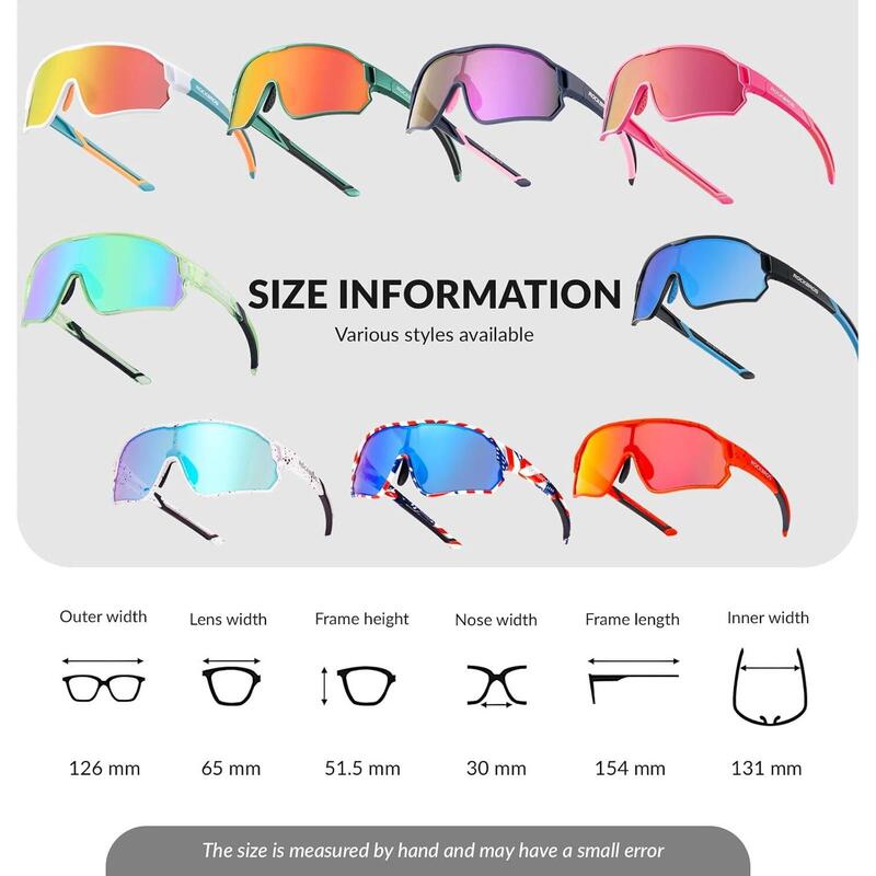 Ochelari ciclism copii RockBros SP314, albi multicolor, polarizați.
