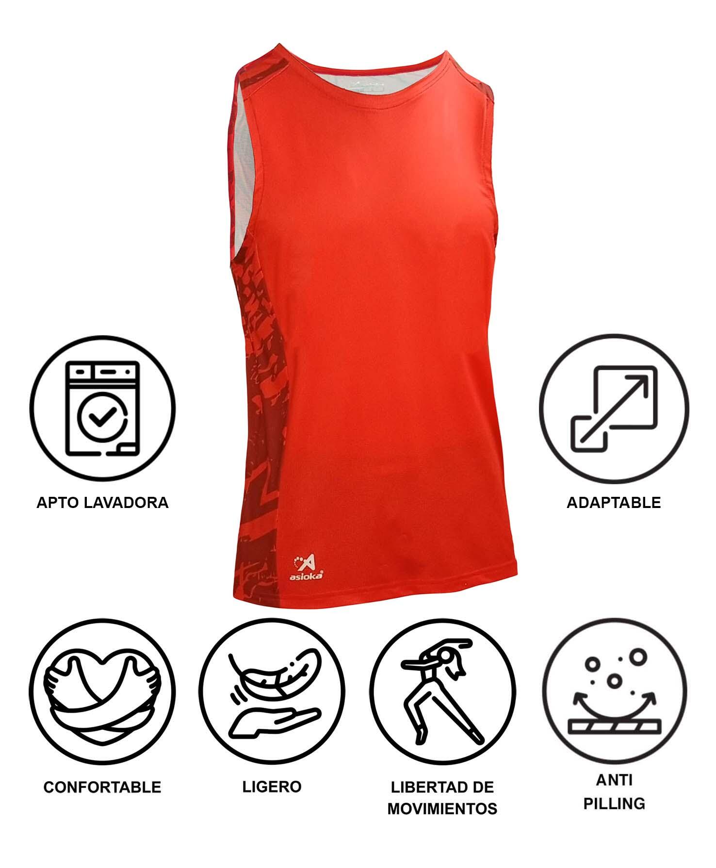 T-shirt de corrida para homem sem mangas Asioka VALENCIA, respirável. 4/5