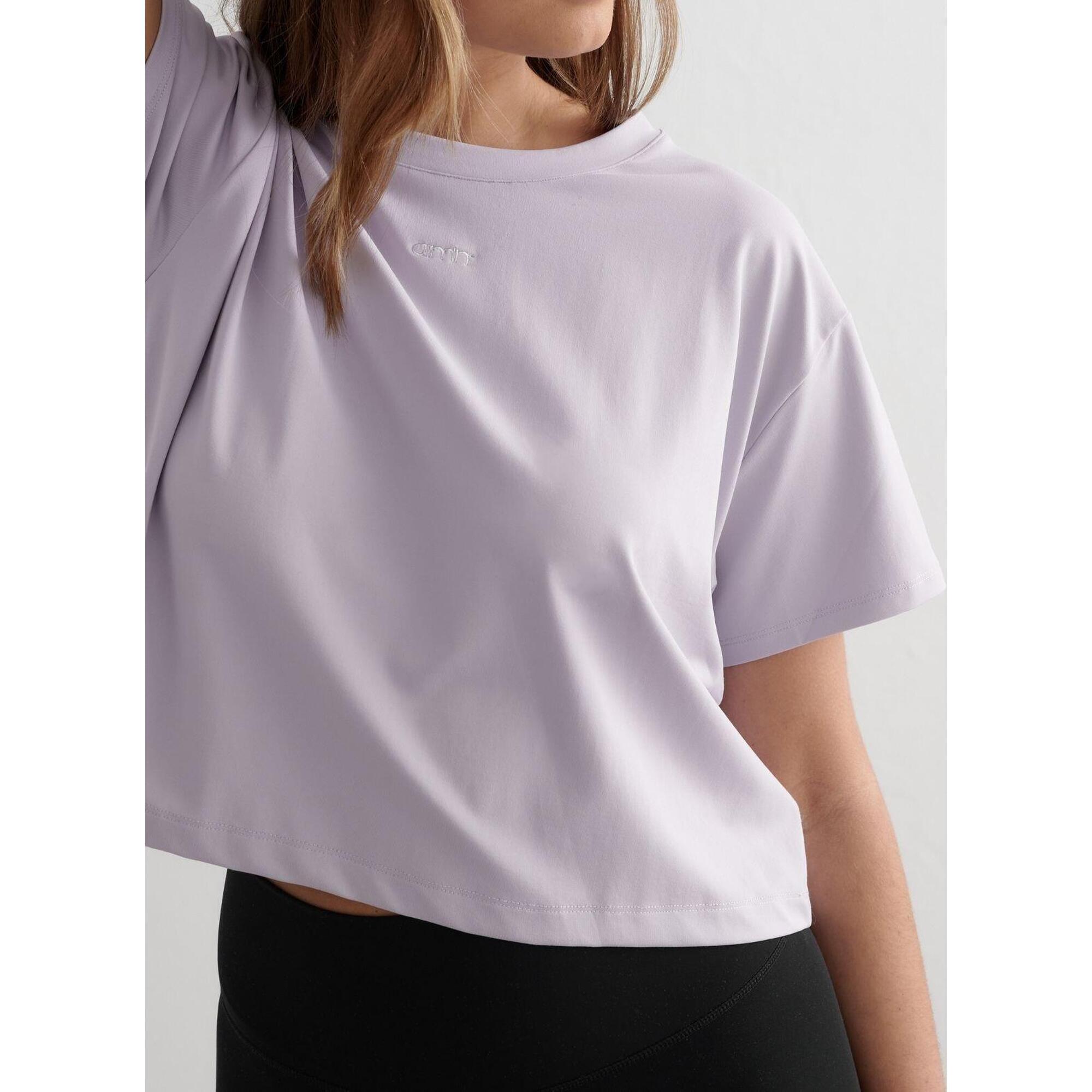 Aim'n - Femme T-shirt Coupe Décontractée Évacuant L'Humidité Lilas Clair - T-shirt Manches Courtes - Mauve|rose - Decathlon