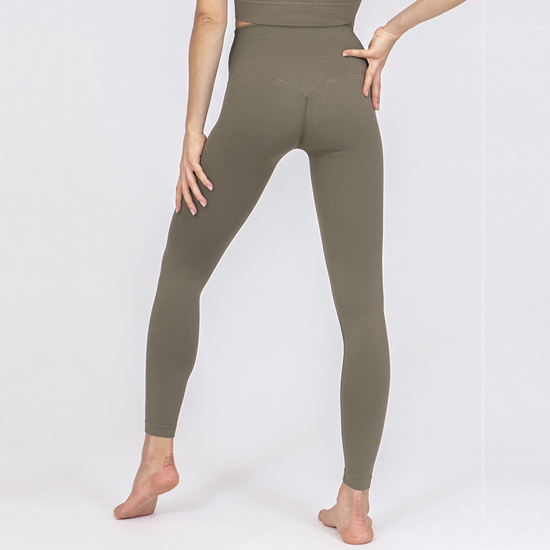 Leggings donna super push up senza cuciture allenamento e tempo libero Salvia 3/5