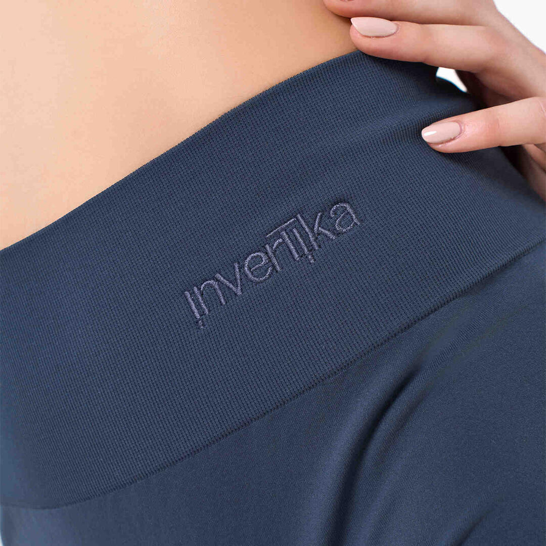 Leggings donna super push up senza cuciture allenamento e tempo libero Blu 3/5