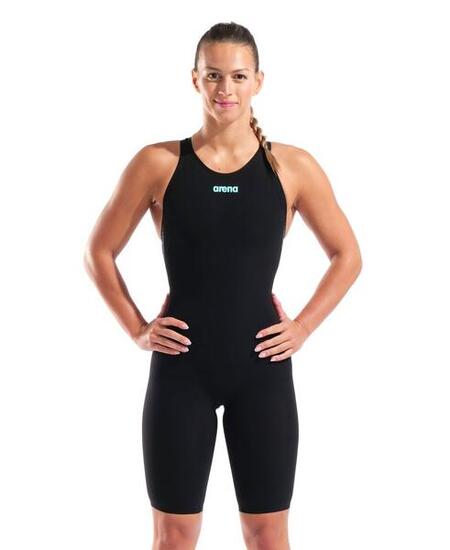 Traje Powerskin Veloce Closedback Arena - Negro/Turquesa - Talla 26