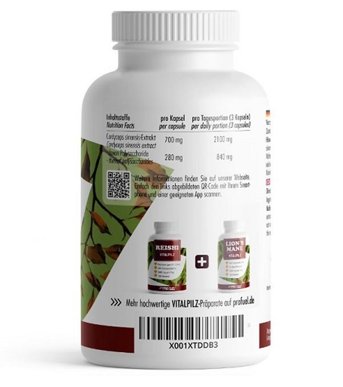 ProFuel CORDYCEPS Vitalpilz (180 Kapseln) 2/3