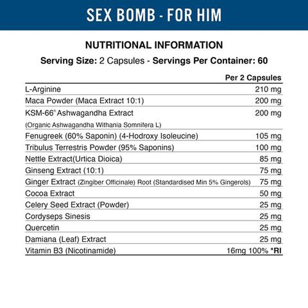 Applied Nutrition Sex Bomb for Him (für den Mann) - 120 caps 2/2