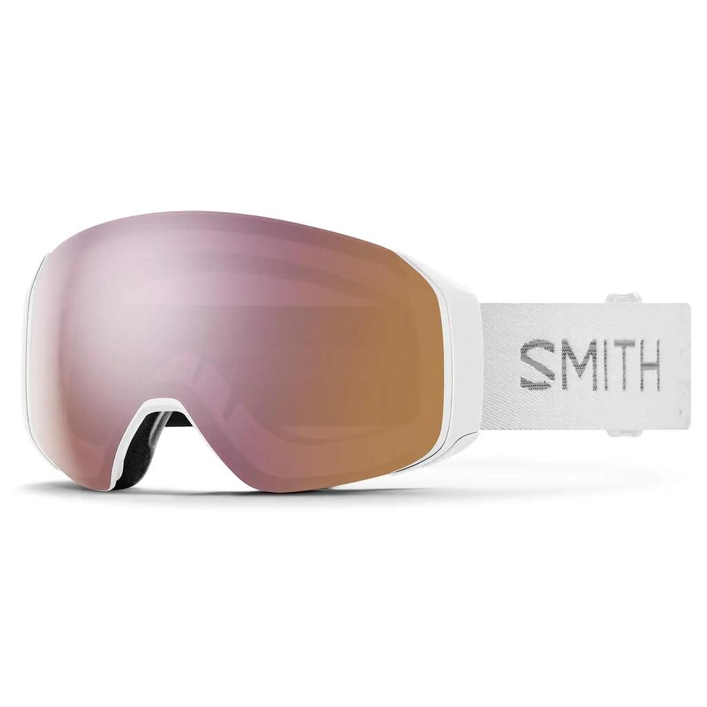 Smith Ski Goggles 4D Mag S 0OR M5 White Chunky Knit ChromaPop Everyday Rose Gold