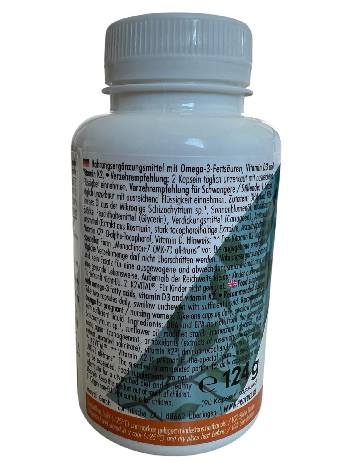 ProFuel Omega 3 + D3 + K2 (90 Algenöl Kapseln) 4/4