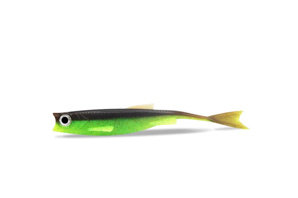 FISHINGGHOST Esca morbida siliconica FISHINGGHOST Renky Shad VTL (Choco Chartreuse, 20 cm)