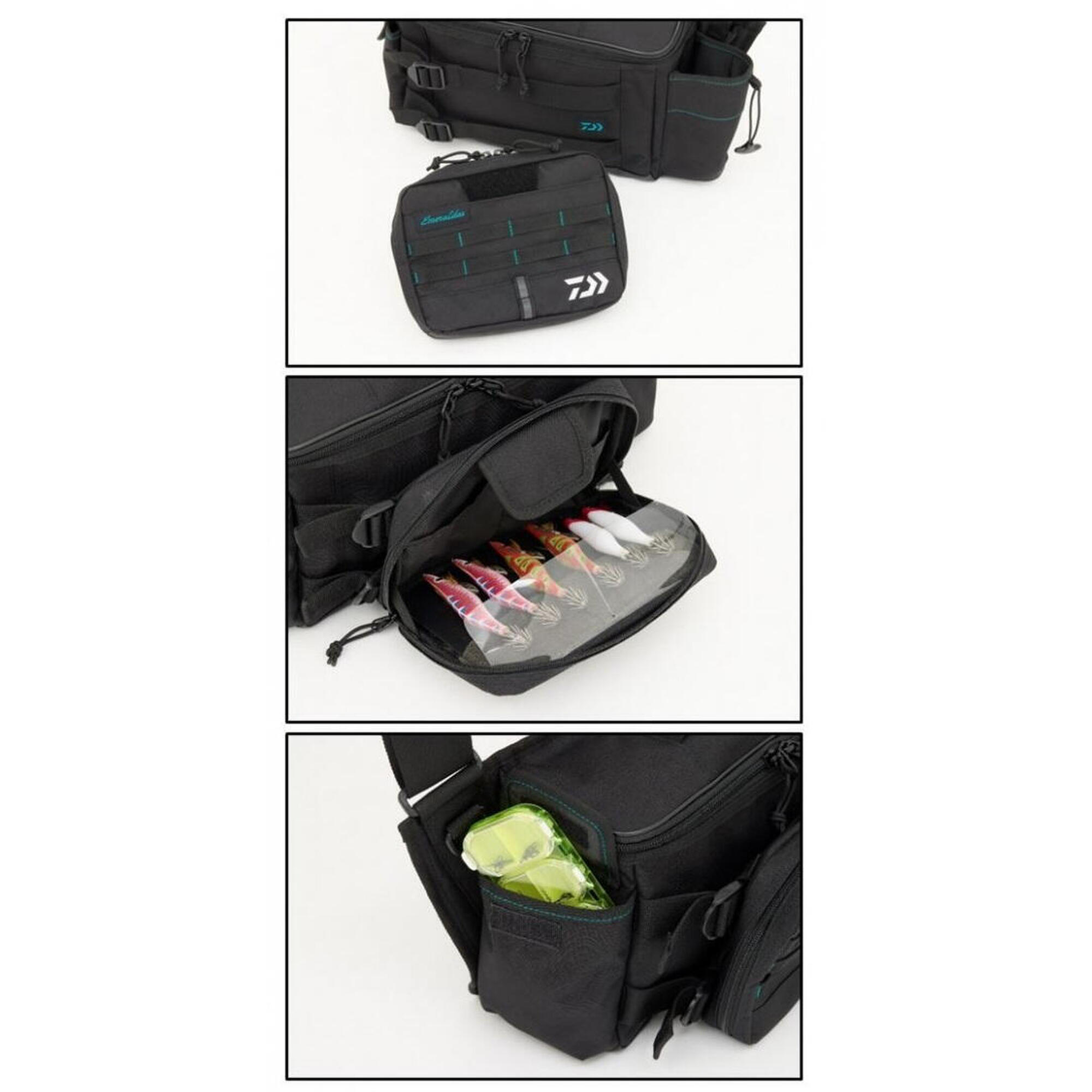 Geanta de umar Daiwa Emeraldas neagra, 11 x 32 x 20 cm