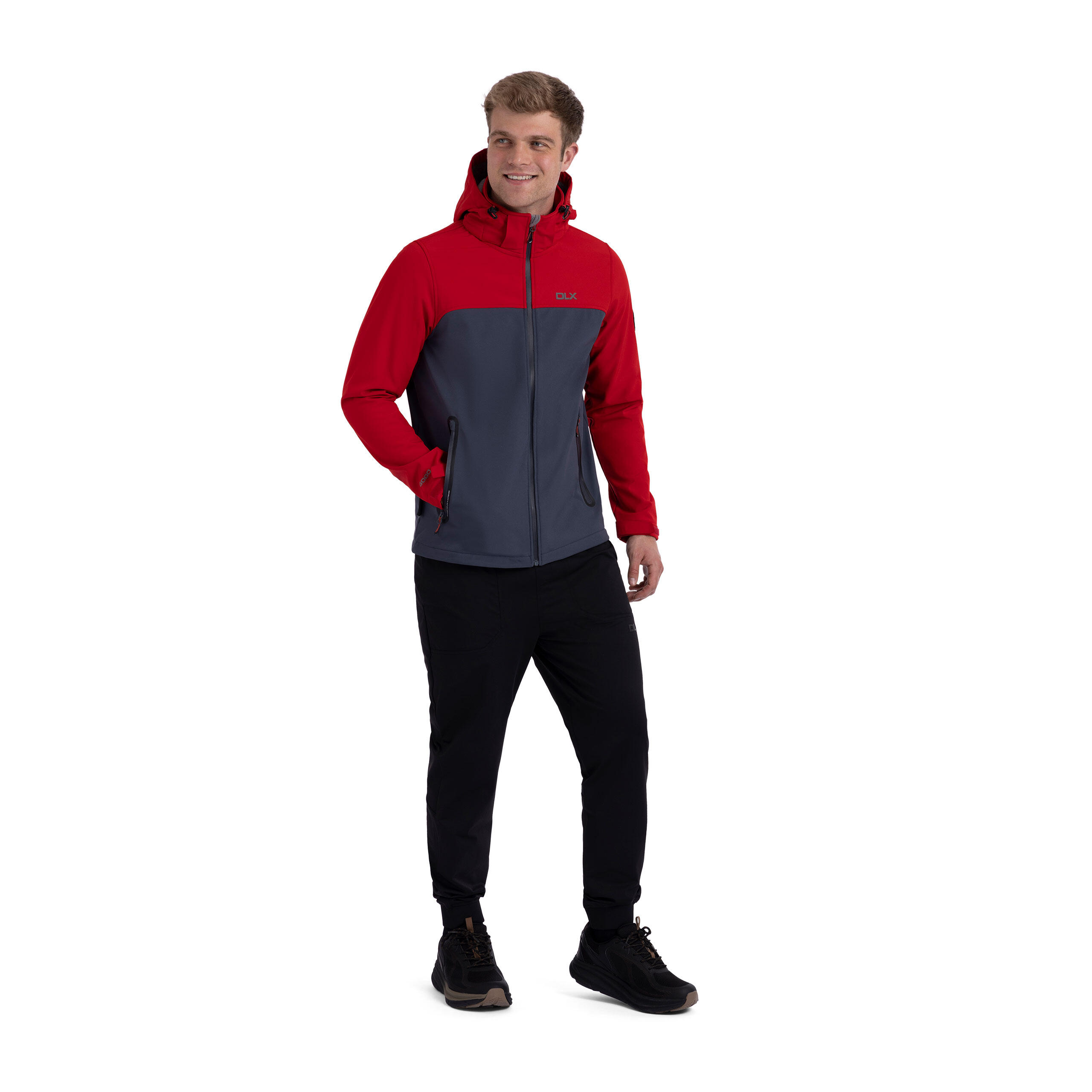 CHAQUETA SOFTSHELL CON CAPUCHA NEGRO