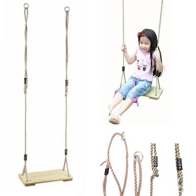 Bambini Giardino Altalena seggiolino in legno appeso corda BEST Legno Naturale