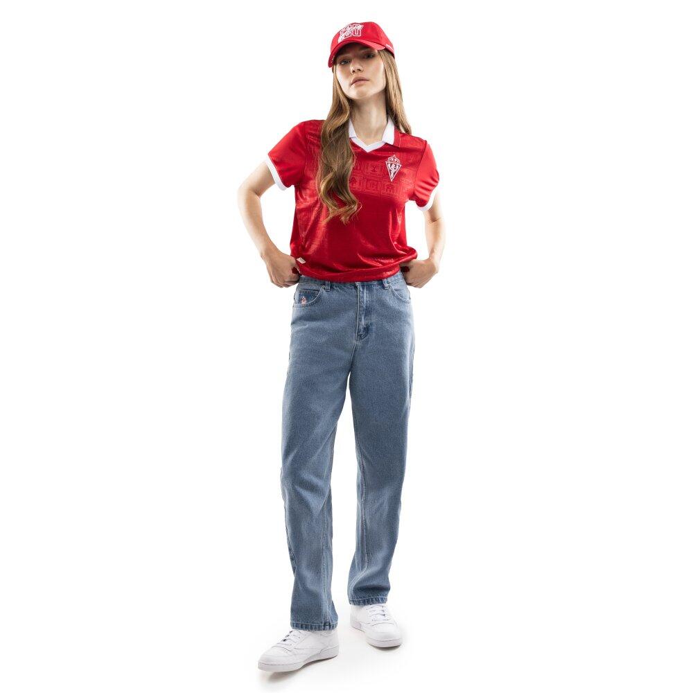 Jean barrel taille haute femme 120ᵉ anniversaire Real Sporting de Gijón SC120 3/7