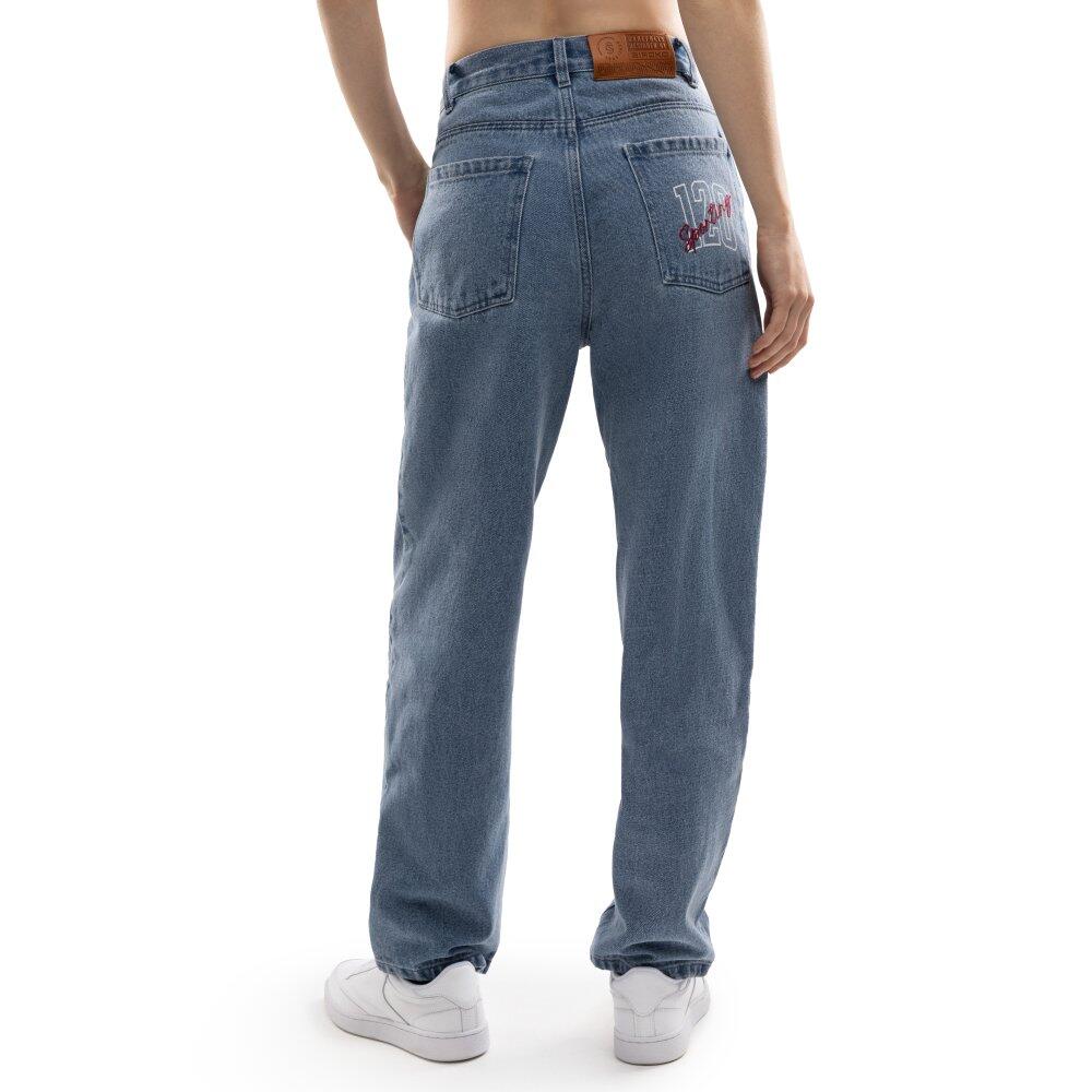 Jean barrel taille haute femme 120ᵉ anniversaire Real Sporting de Gijón SC120 2/7