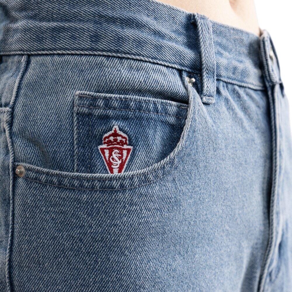Jean barrel taille haute femme 120ᵉ anniversaire Real Sporting de Gijón SC120 5/7