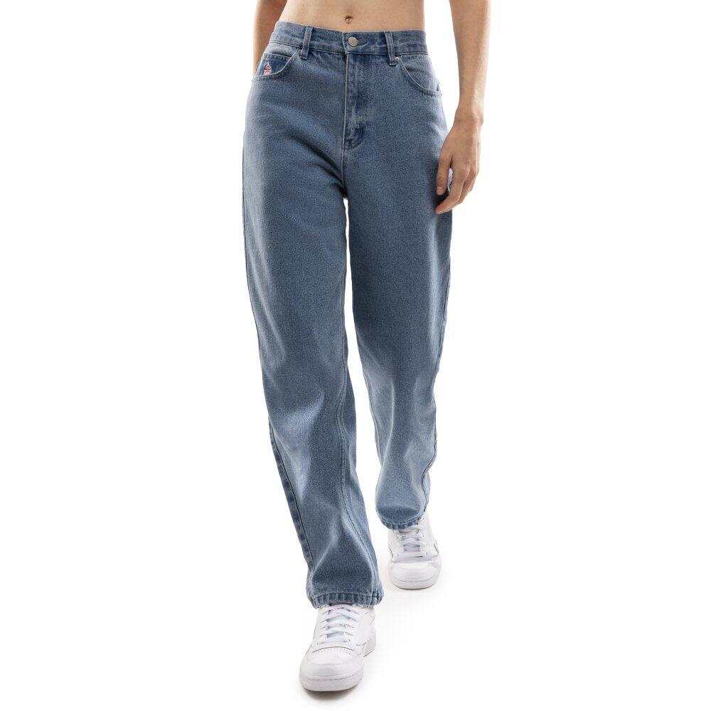 Siroko - Jean Barrel Taille Haute Femme 120ᵉ Anniversaire Real Sporting De Gijón Sc120 - Pantalons - Bleu - Decathlon