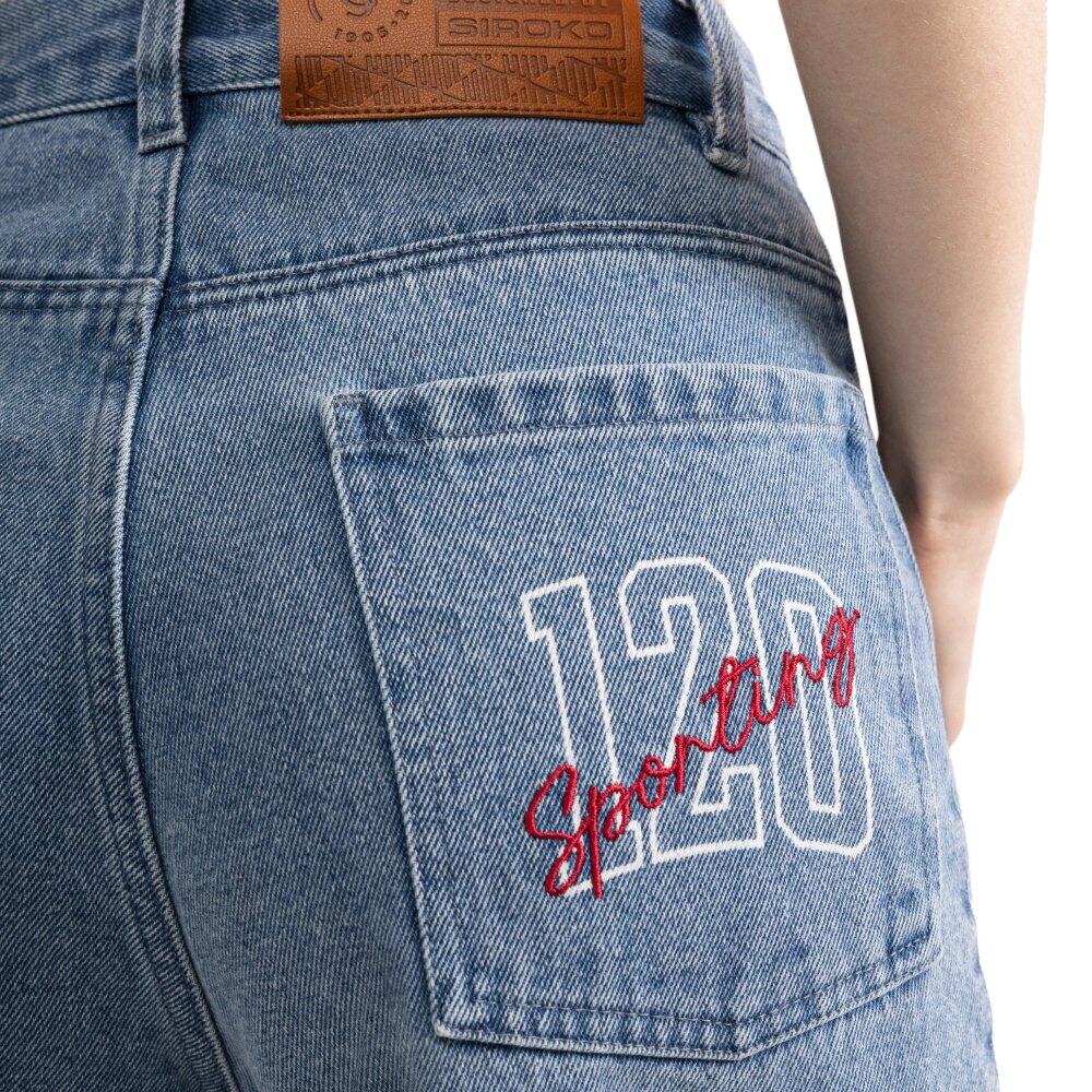 Jean barrel taille haute femme 120ᵉ anniversaire Real Sporting de Gijón SC120 4/7