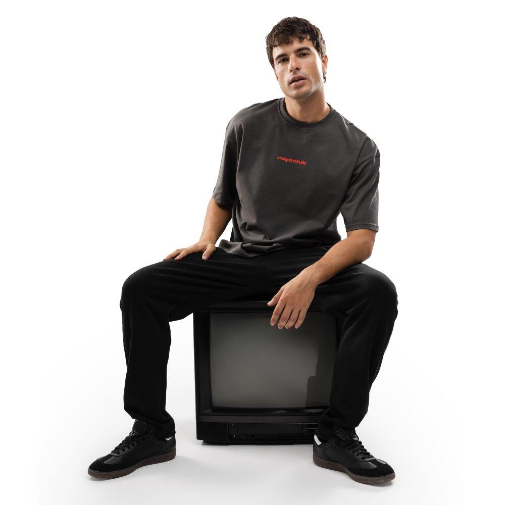 Herren Lifestyle rayo club oversize-baumwoll-t-shirt RC Tactic Letters Gray Grau 3/7
