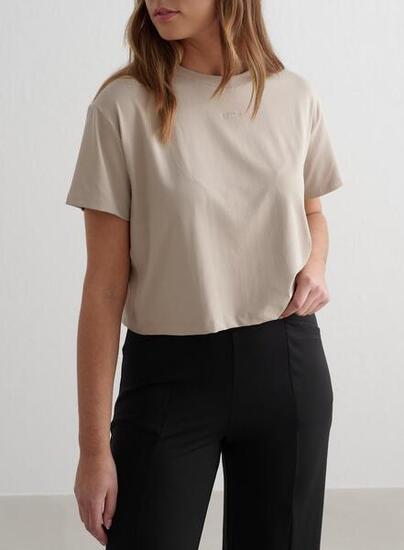 Damen T-Shirt Lockere Passform Feuchtigkeitsableitend Schwarz