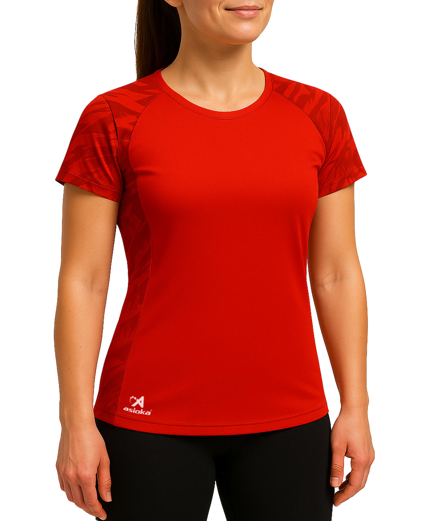 T-shirt de corrida de manga curta para mulher ASIOKA VALENCIA. Efeito Coolmax. 4/7