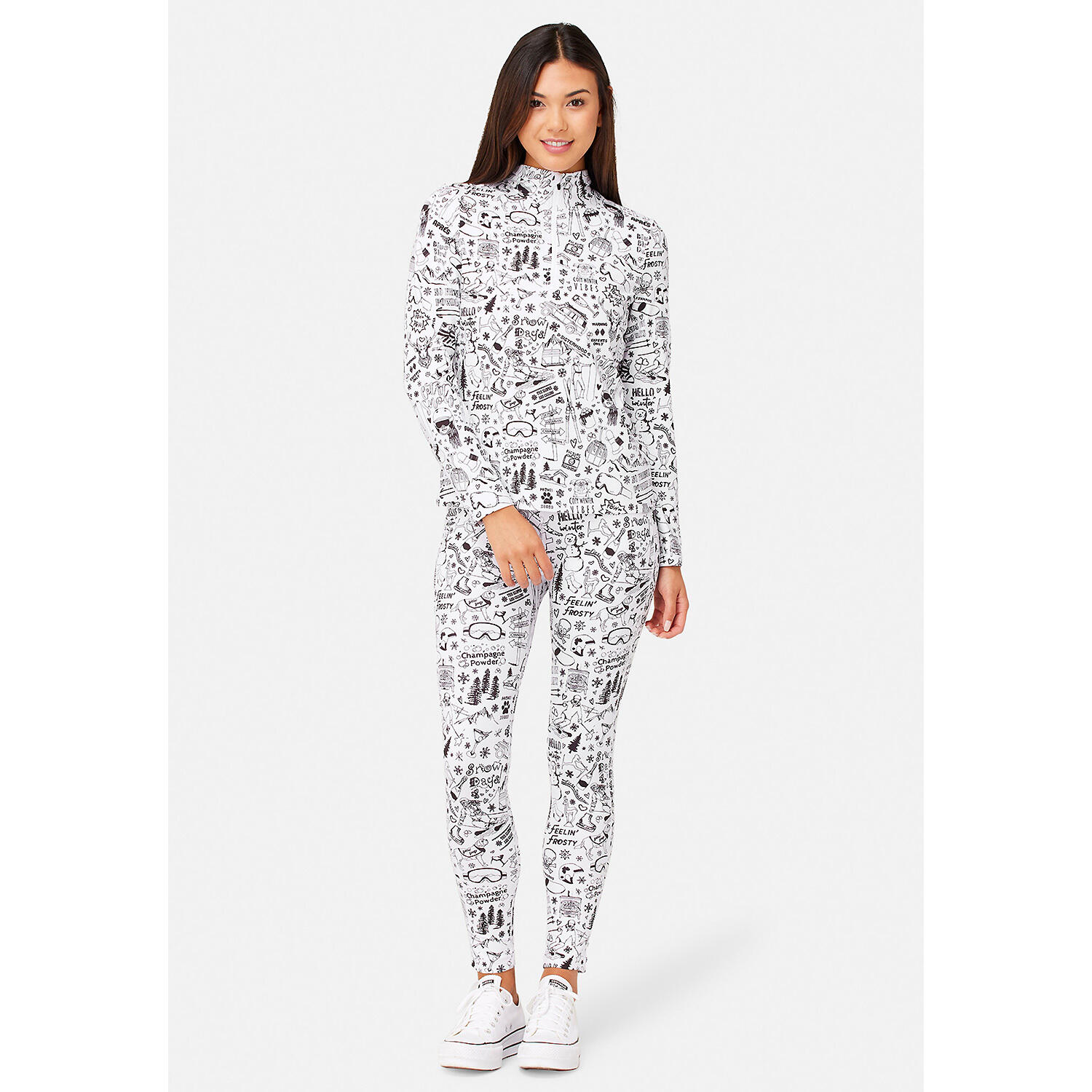 Damen Langarmshirt W GRAFFITI BASELAYER TOP 4/6