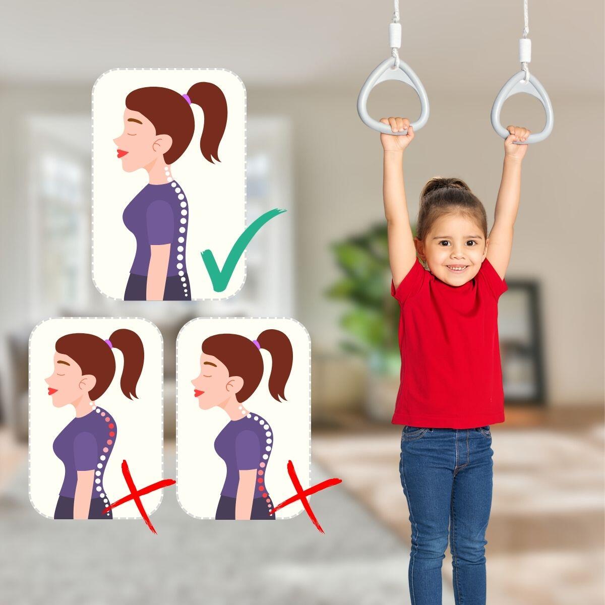 Kinderen Gymnastiek Turnringen voor sportraam en speeltuin Grijs 4/7