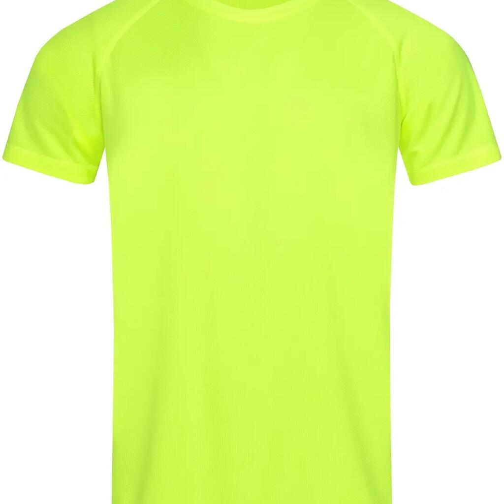 Stedman Unisex Active Raglan Mesh Crew Neck T-Shirt - Cyber Yellow