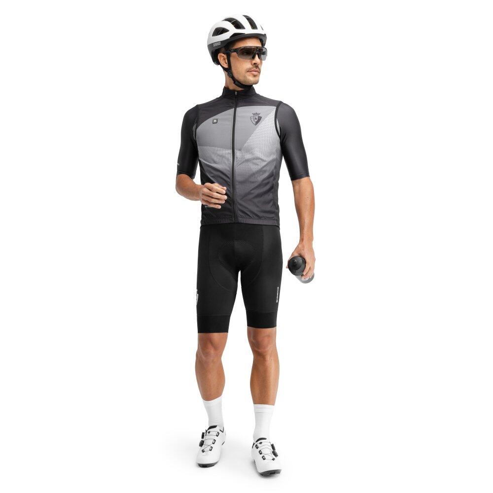 Men 's club atlético osasuna x siroko windproof cycling vest OS V1 Luchador Bla 3/7