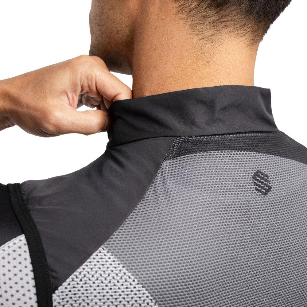 Men 's club atlético osasuna x siroko windproof cycling vest OS V1 Luchador Bla 5/7