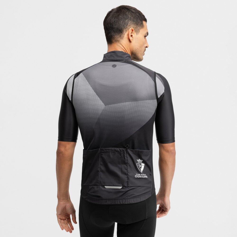 Men 's club atlético osasuna x siroko windproof cycling vest OS V1 Luchador Bla 6/7