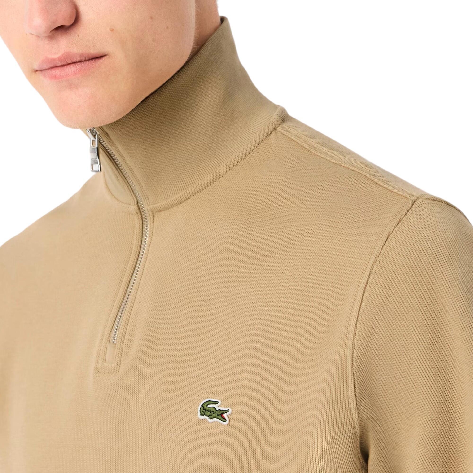 Sweatshirt für , mit kurzem Reißverschluss, Baumwollmischung Herren Beige 3/5
