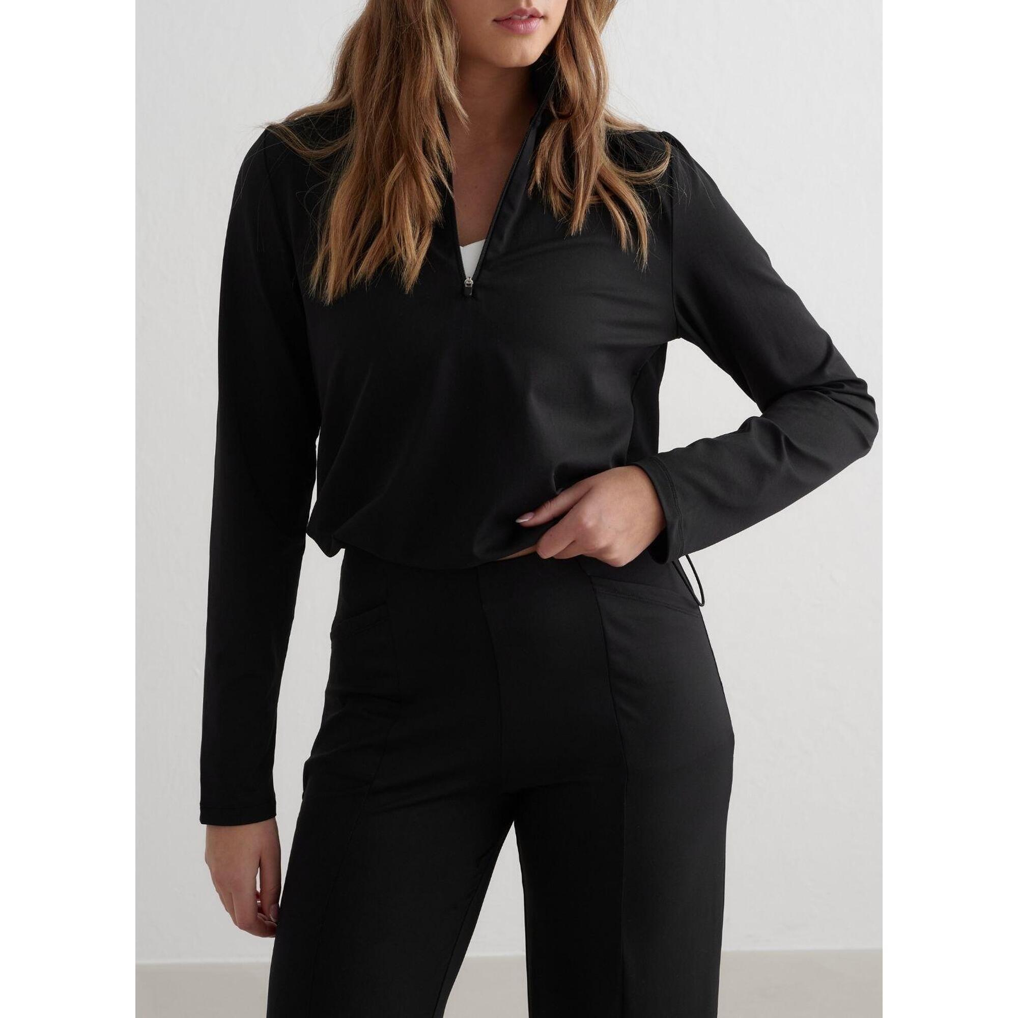 Aim'n - Femme Haut À Manches Longues Et Demi-zip Évacuant L'Humidité Noir - Pull - Noir - Decathlon