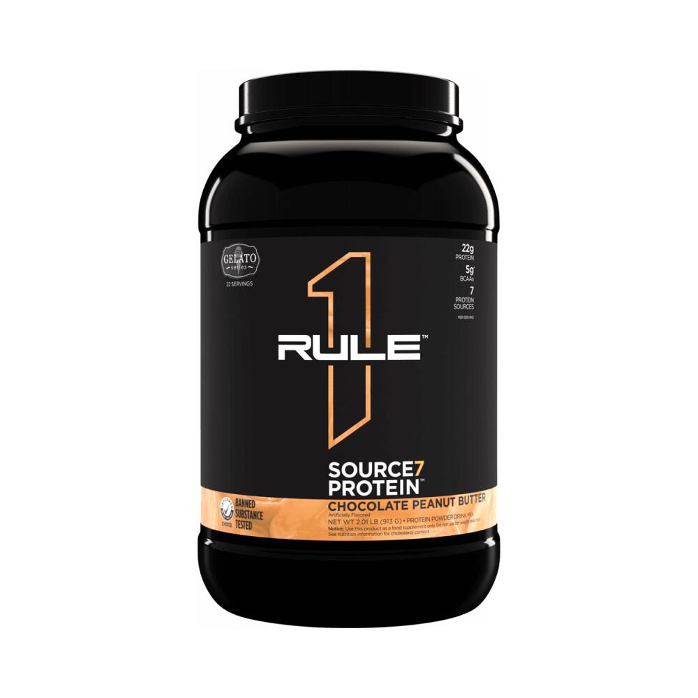 Rule1 R1 Source7 Gelato Protein (2lbs) Chocolate Peanut Butter - Protéines 1/3
