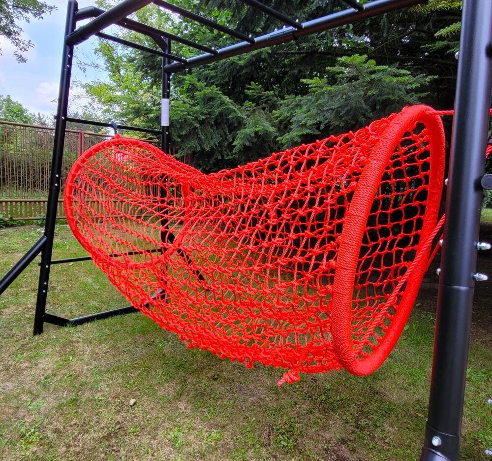 Garten Klettergerüst mit Kletterwand Netz Monkey bar Labirynt Schwarz Rot 3/7