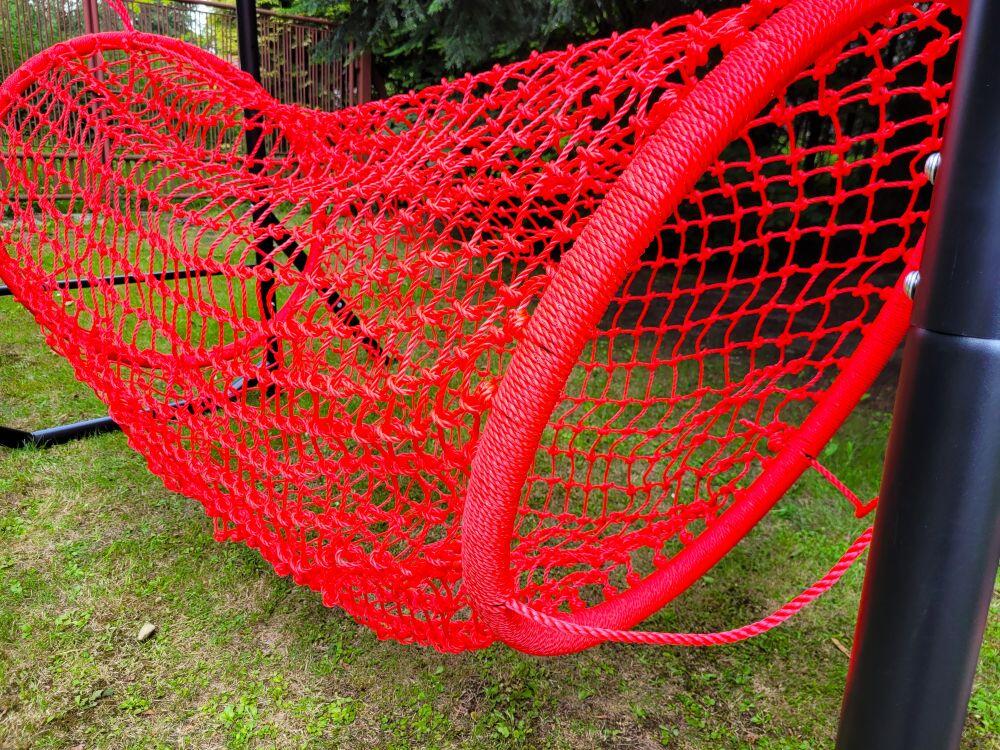 Garten Klettergerüst mit Kletterwand Netz Monkey bar Labirynt Schwarz Rot 5/7